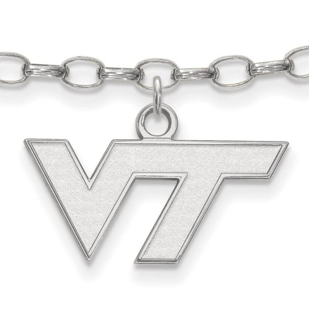 Sterling Silver Virginia Tech Anklet, 9 Inch